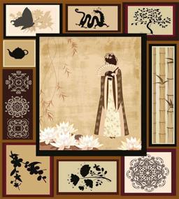 img 1 attached to 👘 Ambesonne Japanese Duvet Cover Set: Traditional Dress, Cultural Patterns & Antique Ornaments – Queen Size, Brown Cream