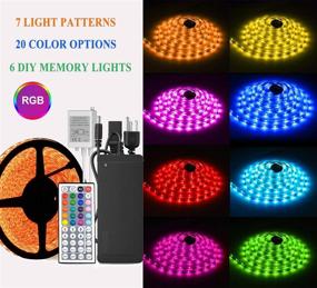 img 1 attached to 32.8ft Waterproof RGB LED Strip Lights - HomelyLife Super Bright 600 LED SMD 5050 Tape Light Color Changing Full Kit with 44 Keys IR Remote Control+24V Power Supply LED Lighting for Party, Kitchen, Indoor