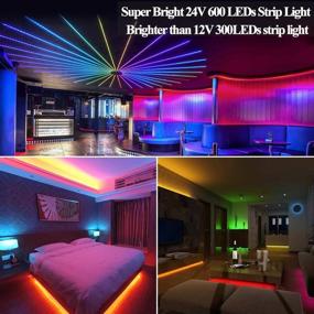 img 2 attached to 32.8ft Waterproof RGB LED Strip Lights - HomelyLife Super Bright 600 LED SMD 5050 Tape Light Color Changing Full Kit with 44 Keys IR Remote Control+24V Power Supply LED Lighting for Party, Kitchen, Indoor