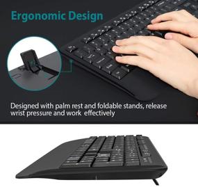 img 3 attached to 💻 UHURU Wireless Keyboard and Mouse Combo – Full-Sized 2.4GHz USB, Adjustable DPI, Palm Rest – Ideal for PC, Laptop, Windows (Black)