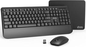 img 4 attached to 💻 UHURU Wireless Keyboard and Mouse Combo – Full-Sized 2.4GHz USB, Adjustable DPI, Palm Rest – Ideal for PC, Laptop, Windows (Black)
