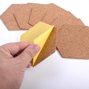 img 1 attached to 🔲 Self-Adhesive Cork Hexagon Tiles: 60-Pack Mini Backing Cork Sheets for Coasters and DIY Crafts