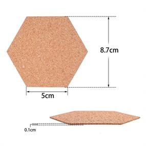 img 3 attached to 🔲 Self-Adhesive Cork Hexagon Tiles: 60-Pack Mini Backing Cork Sheets for Coasters and DIY Crafts