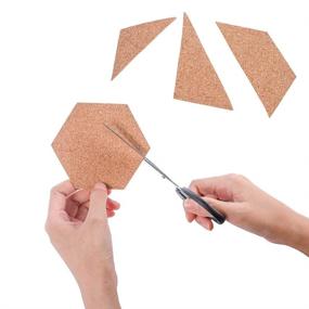 img 2 attached to 🔲 Self-Adhesive Cork Hexagon Tiles: 60-Pack Mini Backing Cork Sheets for Coasters and DIY Crafts