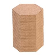 🔲 self-adhesive cork hexagon tiles: 60-pack mini backing cork sheets for coasters and diy crafts logo