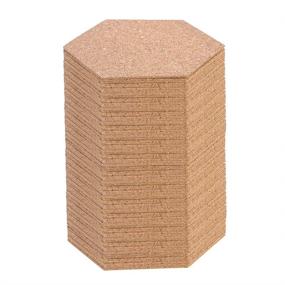 img 4 attached to 🔲 Self-Adhesive Cork Hexagon Tiles: 60-Pack Mini Backing Cork Sheets for Coasters and DIY Crafts