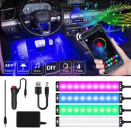 🚗 mellow housing design mondeview led car interior lights - 56 modes, 36 cree chips, 16 million colors, diy 5-12v ambient led strip lights for interior, sync music app bluetooth control, cigar lighter/usb/dc wire logo