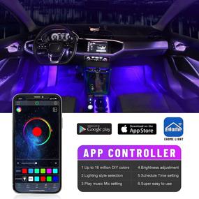 img 2 attached to 🚗 Mellow Housing Design MONDEVIEW LED Car Interior Lights - 56 Modes, 36 CREE Chips, 16 Million Colors, DIY 5-12V Ambient LED Strip Lights for Interior, Sync Music App Bluetooth Control, Cigar Lighter/USB/DC Wire