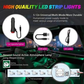 img 1 attached to 🚗 Mellow Housing Design MONDEVIEW LED Car Interior Lights - 56 Modes, 36 CREE Chips, 16 Million Colors, DIY 5-12V Ambient LED Strip Lights for Interior, Sync Music App Bluetooth Control, Cigar Lighter/USB/DC Wire