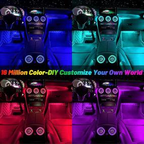 img 3 attached to 🚗 Mellow Housing Design MONDEVIEW LED Car Interior Lights - 56 Modes, 36 CREE Chips, 16 Million Colors, DIY 5-12V Ambient LED Strip Lights for Interior, Sync Music App Bluetooth Control, Cigar Lighter/USB/DC Wire