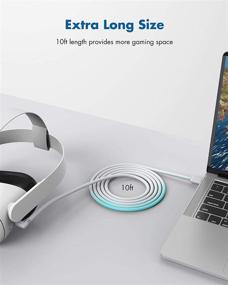 img 1 attached to 🔗 Улучшенный кабель связи KIWI design для Oculus Quest 2, длиной 10 футов/3 м, USB C 3.2 Gen1 кабель, стильный светло-серый