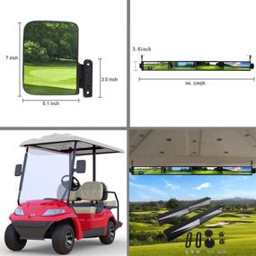 img 3 attached to 🔍 HKOO Golf Cart Mirror: Universal 4 Panel Rear View Mirror for EZGO, Club CAR, Yamaha, and Precedent Carts