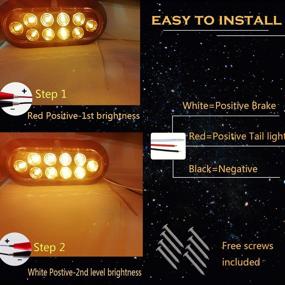 img 2 attached to NBWDY Waterproof 6 Inch Oval Amber Sealed 10LED Turn Signal Side Marker Tail LED Light Kit - Ideal for Truck, Trailer, Bus, Caravan, RV, UTV, Vans (Pack of 2)