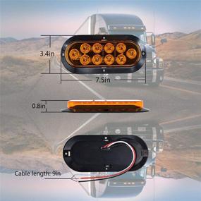 img 1 attached to NBWDY Waterproof 6 Inch Oval Amber Sealed 10LED Turn Signal Side Marker Tail LED Light Kit - Ideal for Truck, Trailer, Bus, Caravan, RV, UTV, Vans (Pack of 2)