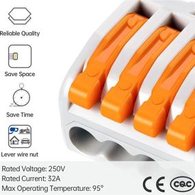 img 2 attached to 🔸 GKEEMARS 141Pcs Lever Wire Nut Connectors: Compact Splicing Conductor for Various Wire Types 28-12 AWG - Orange