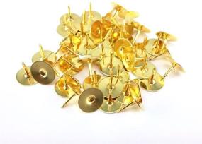 img 2 attached to 💼 Pack of 50 Gold Tie Tacks Blank Pins with Clutch Back by Yueton