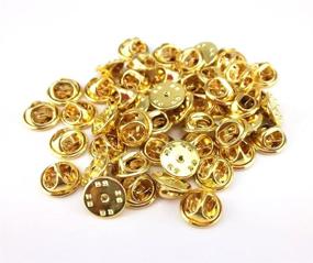 img 3 attached to 💼 Pack of 50 Gold Tie Tacks Blank Pins with Clutch Back by Yueton