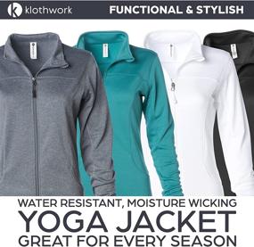 img 2 attached to 🧘 Klothwork Women's Lightweight Yoga Jacket, Slim Fit, Full Zip Up Athletic Jacket for Workouts