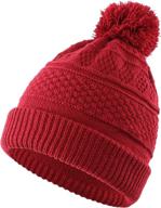 womens winter hat: crochet knit beanie cap with pom for girls by home prefer logo