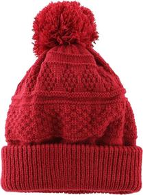 img 3 attached to Womens Winter Hat: Crochet Knit Beanie Cap with Pom for Girls by Home Prefer