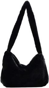 img 4 attached to Fluffy Shoulder Handbag Wallet Autumn Women's Handbags & Wallets and Totes