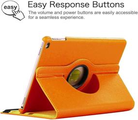 img 1 attached to 🍊 Orange iPad Mini Case - 360 Degree Rotating Stand Cover for iPad Mini 1/2/3 with Auto Wake/Sleep