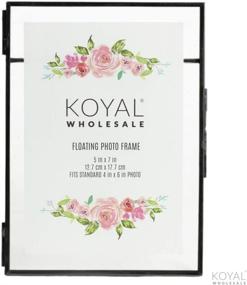 img 3 attached to Koyal Wholesale 8-Pack Pressed Glass Floating Picture Frames with Stands - Horizontal/Vertical Display for Photos, Table Numbers, Dried Flowers, Place Cards - 5x7, Black (8 Pack)