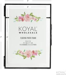 img 1 attached to Koyal Wholesale 8-Pack Pressed Glass Floating Picture Frames with Stands - Horizontal/Vertical Display for Photos, Table Numbers, Dried Flowers, Place Cards - 5x7, Black (8 Pack)