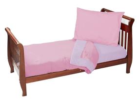 img 1 attached to Adorable Baby Doll Bedding Reversible Toddler Bedding Set in Pink/Laven: Perfect for Cozy Sleep-time!