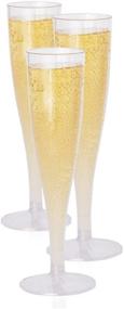 img 4 attached to 🥂 10 Clear Plastic Champagne Flute Glasses by Oasis Creations - 4.5 Ounce - Perfect Stem Cups for Birthdays, Weddings, and Celebrations