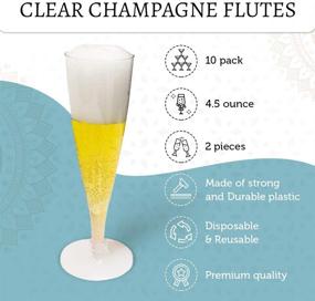 img 1 attached to 🥂 10 Clear Plastic Champagne Flute Glasses by Oasis Creations - 4.5 Ounce - Perfect Stem Cups for Birthdays, Weddings, and Celebrations