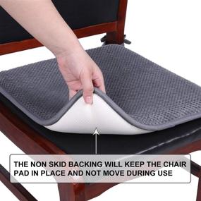 img 1 attached to Homing Chair Cushion with Ties - Non Slip Memory Foam Dining Seat Pads with Moroccan Pattern Covers, Easy to Care, 16” x 16”, 4 Pack, Grey: Comfortable and Stylish Dining Chair Cushions with Ties - Moroccan Pattern Seat Pads for Home and Office