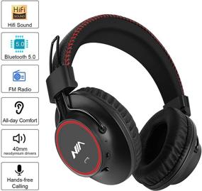 img 3 attached to Deep Bass Wireless Bluetooth Headphones with FM HiFi Stereo Radio, Foldable Over-Ear Design, Comfort Fit, Micro SD Card Mp3 Player, Built-in Microphone for PC/Cellphone/Travel/Work/Kids/Adults