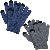 🧤 ultimate winter essential: kids touchscreen gloves 2 pair for boys & girls logo