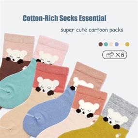 img 3 attached to 🧦 Boys Cotton Crew Socks: 6 Pairs of Seamless Dress Socks with Cartoon Designs - Ideal for Kids