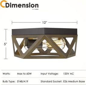 img 2 attached to Osimir 2-Light Industrial Ceiling Light Fixture: Dark Bronze & Wood Finish, RE9173-2