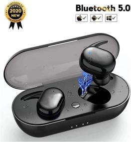 img 4 attached to 🎧 GAOMU Wireless Earbuds - Bluetooth Headphones with Powerful Bass, Precise Control, IPX6 Waterproof, 20 Hrs Sports Earbuds, Twin & Mono Mode, Built-in Mics, Black