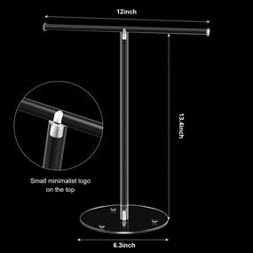 img 1 attached to 🧻 Modern Clear Acrylic T-Shape Hand Towel Stand Rack – Free-Standing Countertop Holder with Balanced Base for Home Bathroom Kitchen