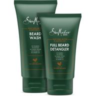 🎁 shea moisture maracuja oil & shea butter beard wash and detangler set - deep clean & refresh, 6 ounce beard wash and full beard detangler to soften hair and ease out knots - holiday gift set for men, 4 oz logo