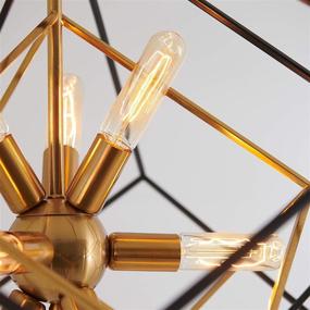 img 1 attached to Artika Imperium Mid Century 9-Light Chandelier with Aged Brass Finish and Black Accents - Stunning Light Fixture
