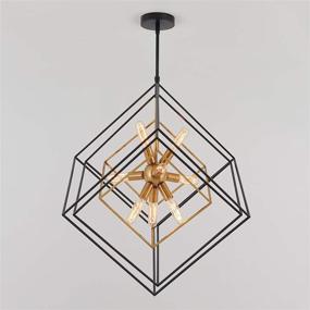 img 3 attached to Artika Imperium Mid Century 9-Light Chandelier with Aged Brass Finish and Black Accents - Stunning Light Fixture