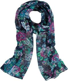 img 2 attached to Fashionable Womens Accessories First Vintage Floral Polyester Oversized Scarf Wrap - A Stylish Wardrobe Essential