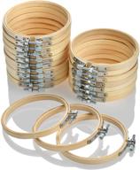 🪡 premium 12 piece 4 inch adjustable bamboo embroidery hoops set for diy embroidery and cross stitch art craft sewing - wowoss logo