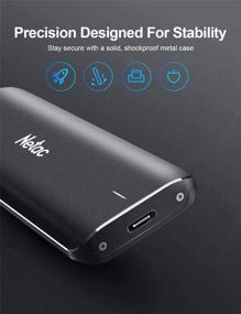 img 2 attached to 💾 Netac Portable SSD External Drive - 250GB, Type C, Up to 980MB/s, NVME SSD PCIE, USB 3.2 Gen2 10Gbps External Solid State Drive