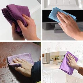 img 1 attached to 🧽 Premium Microfiber Dish Cloths: Absorbent & Quick Drying - Set of 5, 12x16'' (Mixed Color)