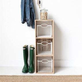 img 4 attached to 📚 Stylish and Functional: Signature Design by Ashley Socalle Modern 3 Cube Storage Organizer or Bookcase in Whitewash