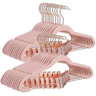 🌸 songmics 24 pack non-slip coat hangers with rose gold movable clips, heavy-duty, space-saving design - ideal for pants, skirts, dresses, light pink ucrf14pk24 логотип