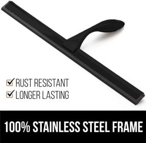 img 2 attached to 🦍 Gorilla Grip Stainless Steel Shower and Window Squeegee - Streak-Free Shine for Bathroom Showers, Glass Doors, Mirrors, Car Windows - 10 Inch, Black