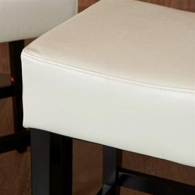 img 1 attached to Lopez Backless Leather Counter Stools by Christopher Knight Home - 2-Pcs Set in Elegant Ivory