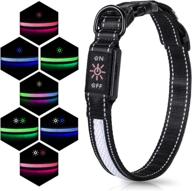 🐶 iokheira led flashing dog collar: usb rechargeable, 7 lighting modes, adjustable size for night safety & visibility (l) логотип